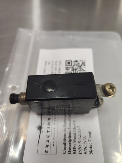 S - 12132 - 7 Wood Electric CIRCUIT BREAKER 7 AMP | FractionAIR Parts - Aircraft Parts & Accessories