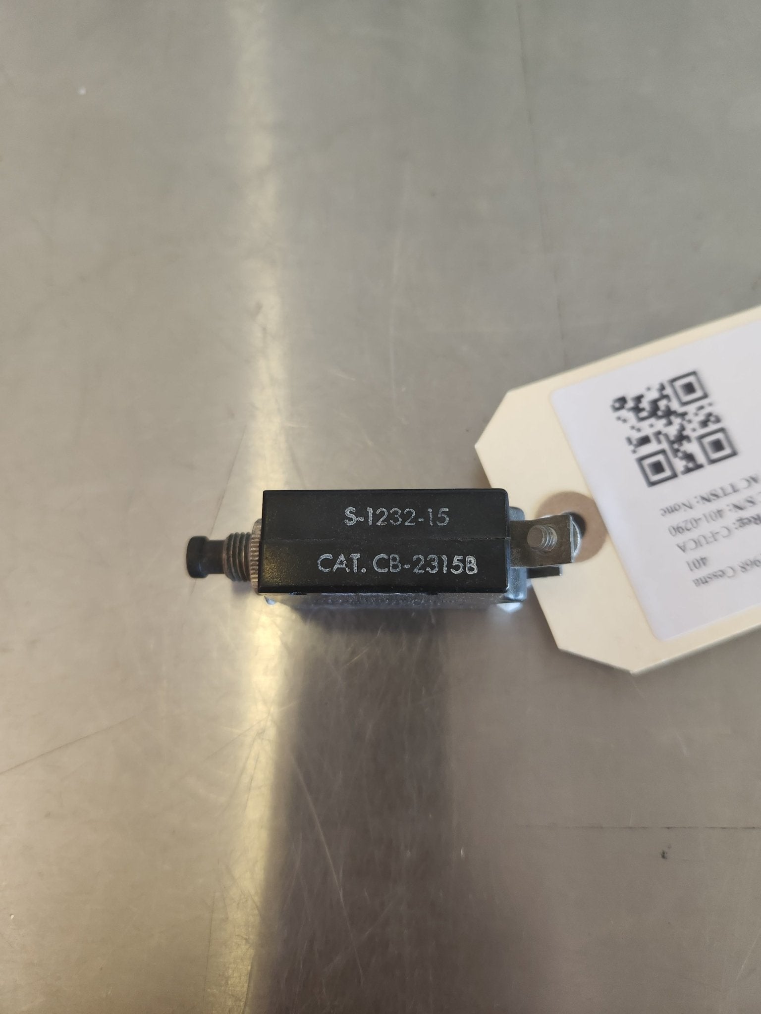 S1232 - 15 Wood Electric CIRCUIT BREAKER 15A CB - 23158 | FractionAIR Parts - Aircraft Parts & Accessories