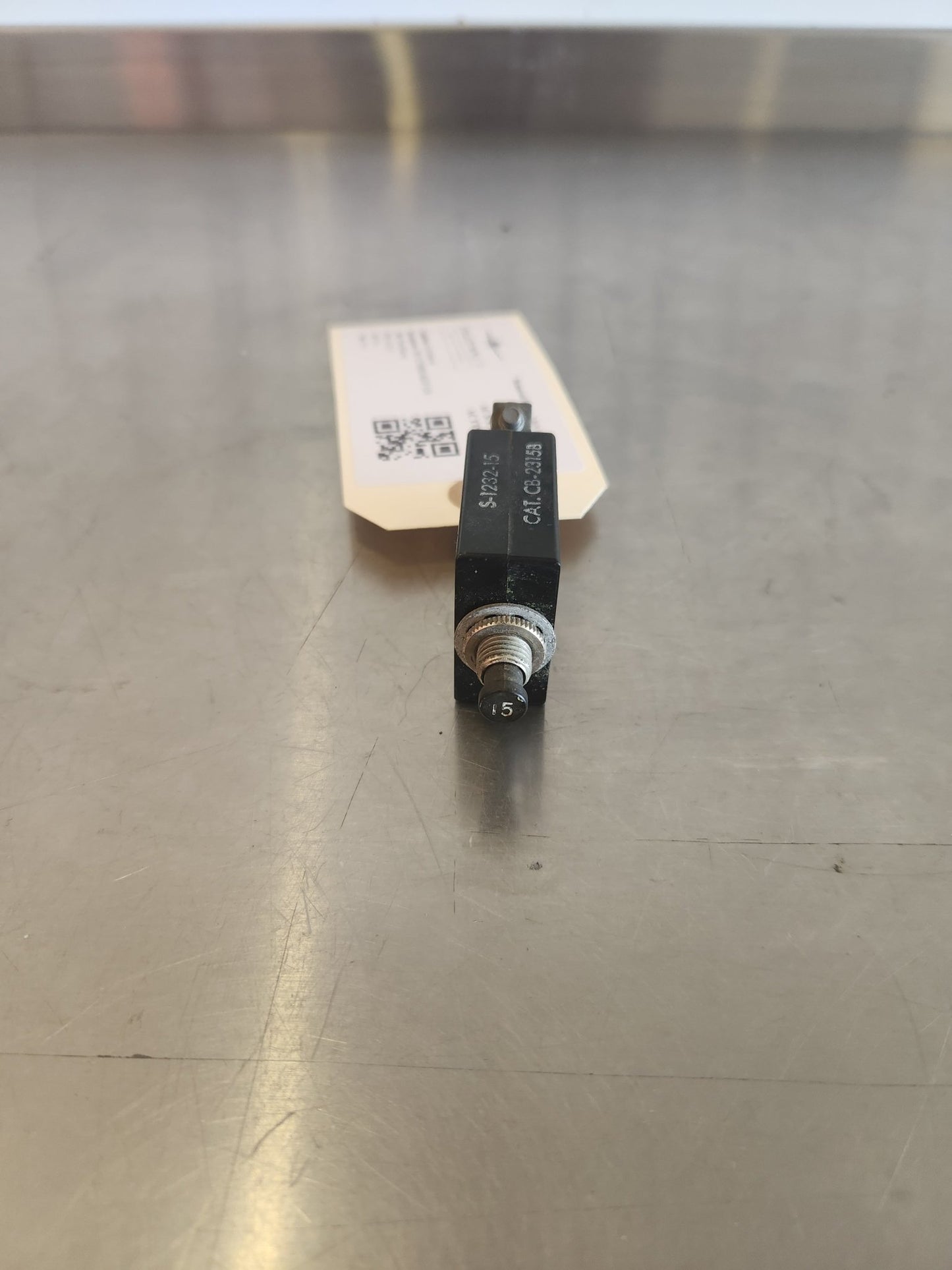S1232 - 15 Wood Electric CIRCUIT BREAKER 15A CB - 23158 | FractionAIR Parts - Aircraft Parts & Accessories