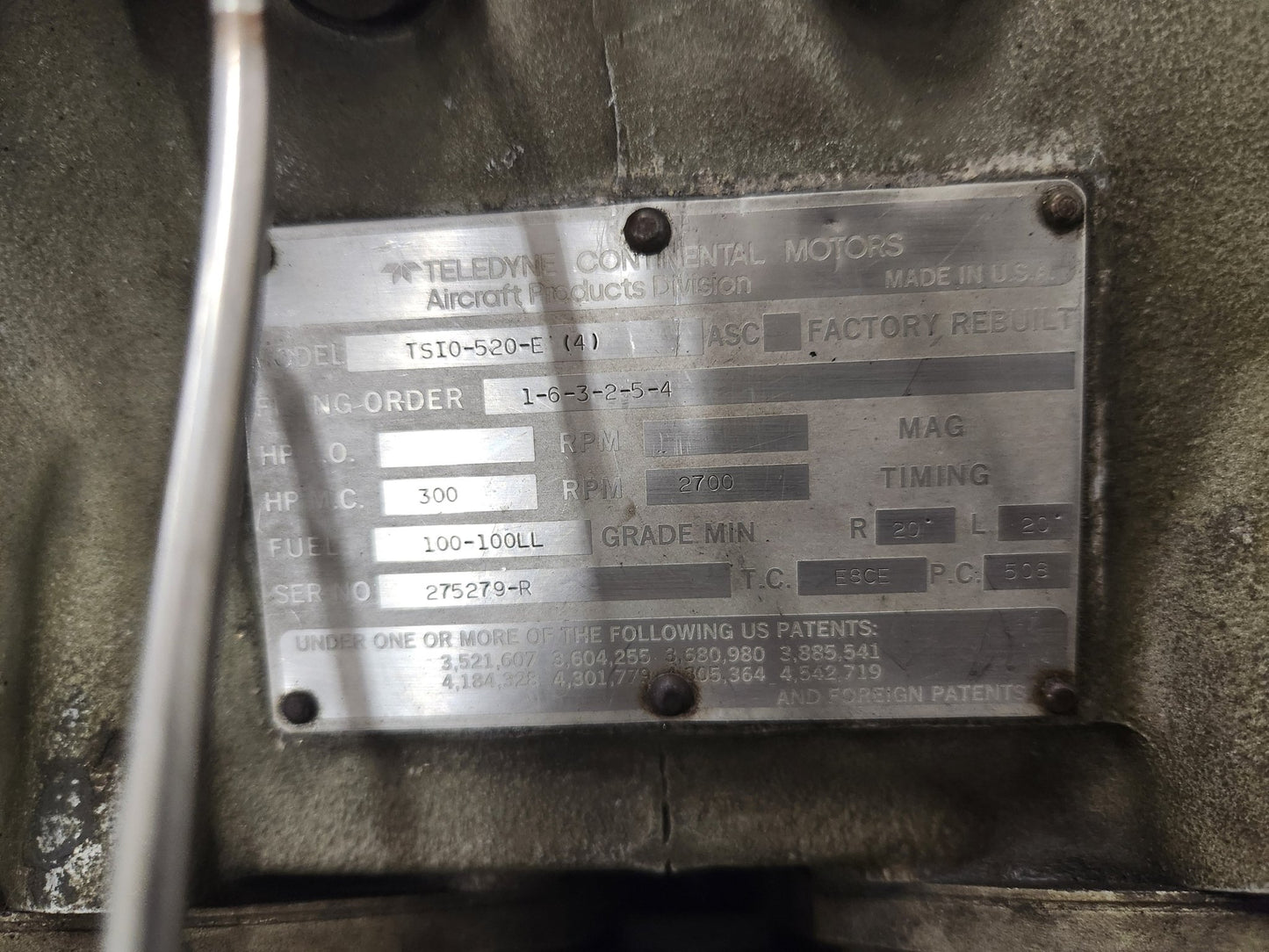 TSIO 520 - E CONTINENTAL ENGINE ASSY W/ ACCESSORIES (CORE) | FractionAIR Parts - Aircraft Parts & Accessories