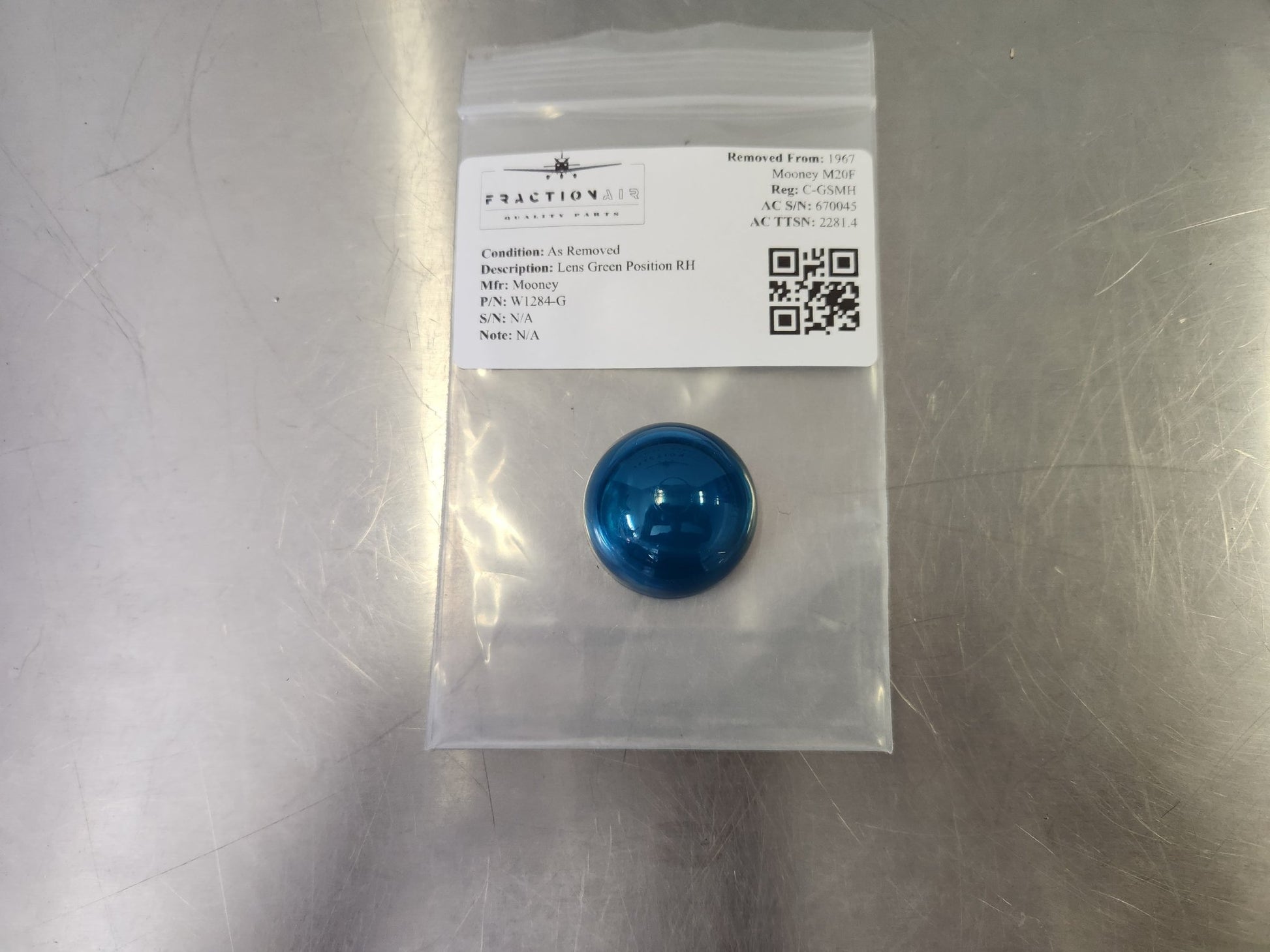 W1284 - G Mooney Lens Green Position RH | FractionAIR Parts - Aircraft Parts & Accessories
